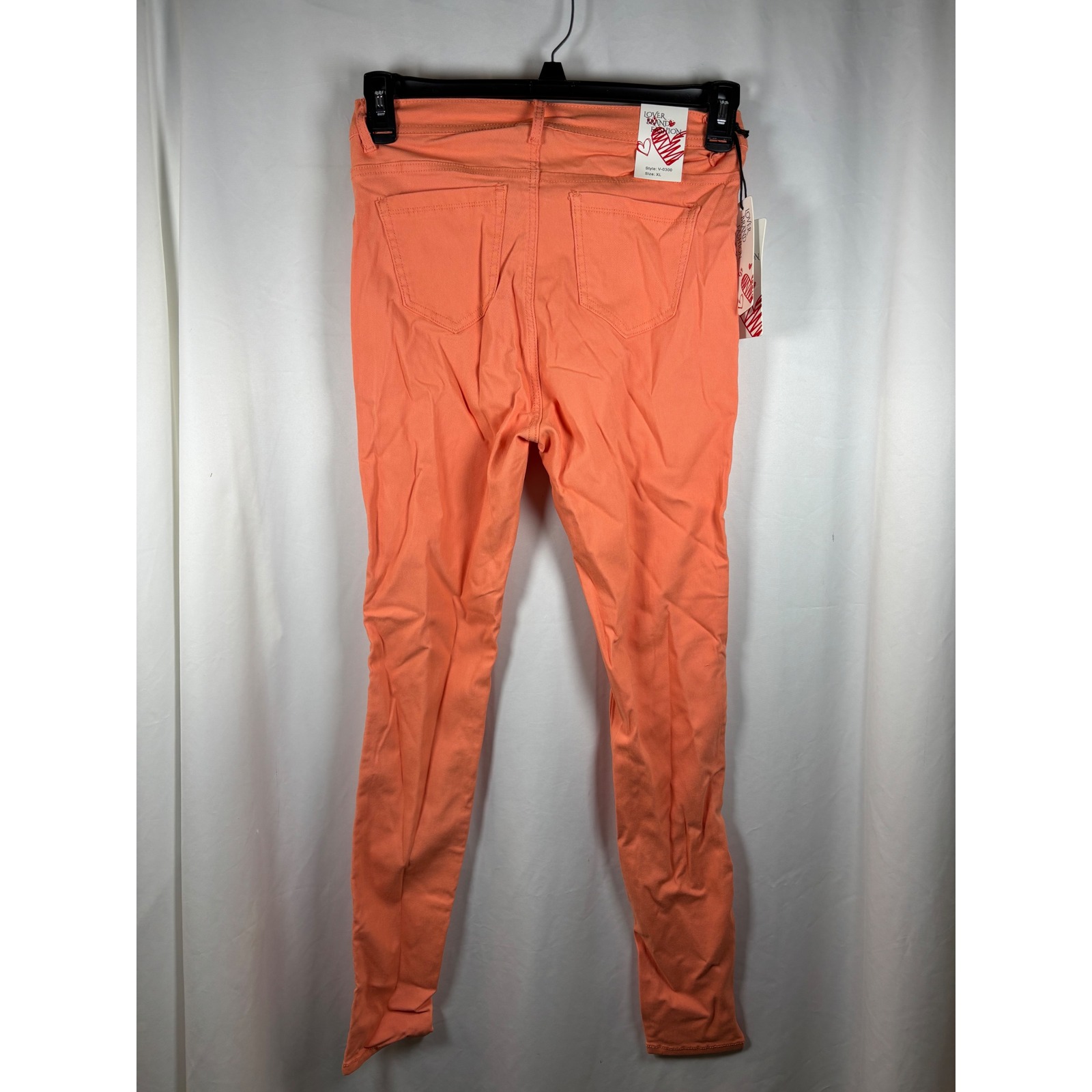 Lover Brand Fashion Womens Peach Coral Skinny Jeans High Waisted Size Xl Nwt — image 2 of 3
